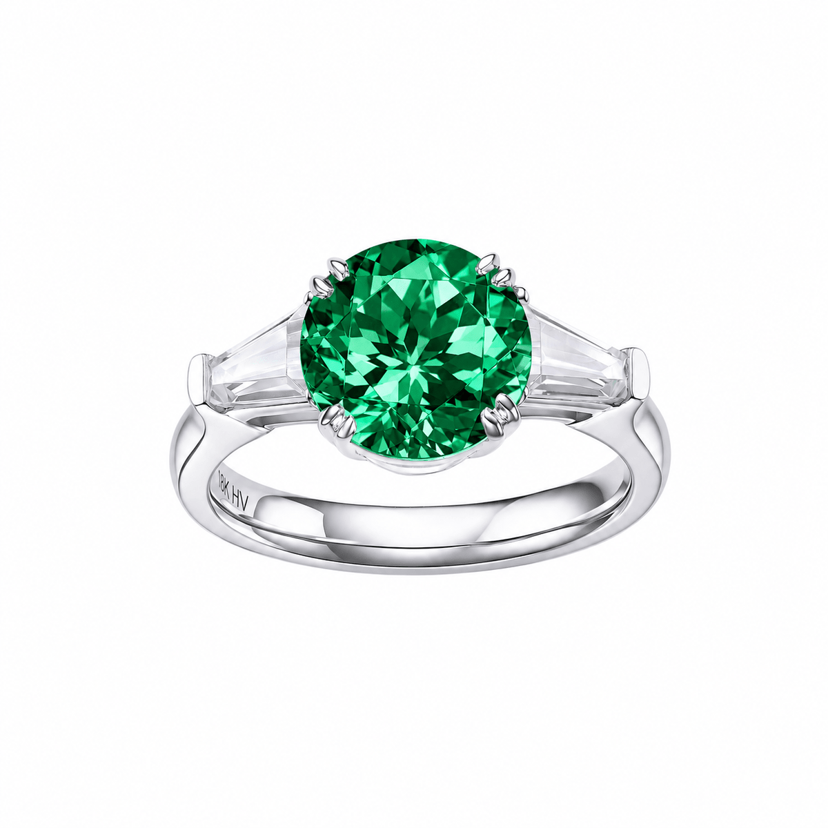 ARIANE Round-Cut Three-Stone Lab-Grown Gemstone Ring
