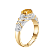 Oval-cut ring with hand-set setting detail view showcasing the jewelry design and finish