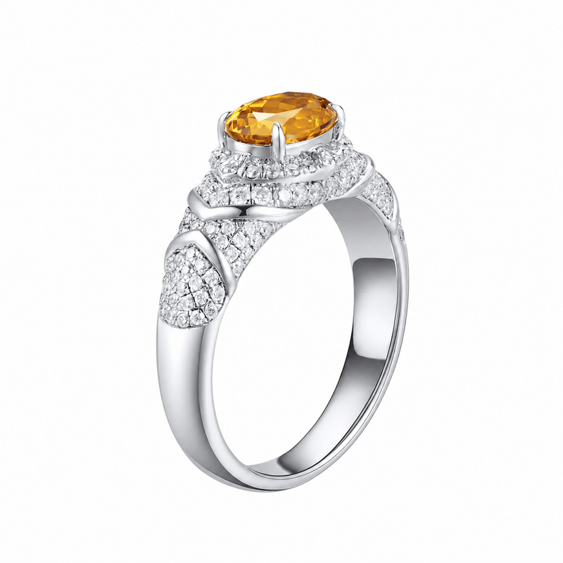 Ruby oval-cut ring with hand-set setting angled view showing the silhouette and craftsmanship