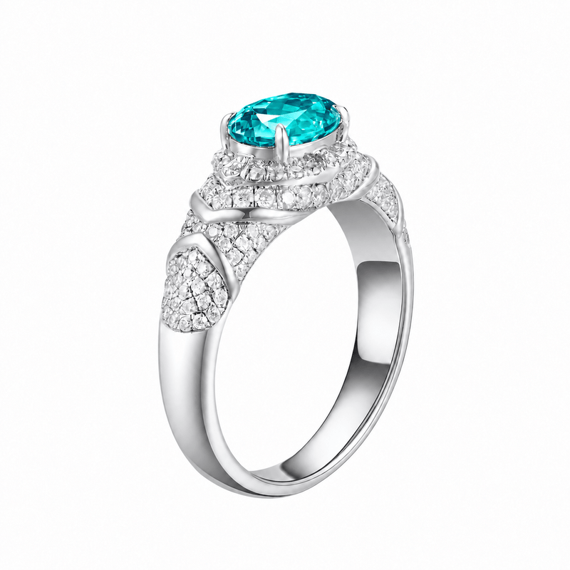 Canary yellow sapphire oval-cut ring with hand-set setting detail view showcasing the jewelry design and finish
