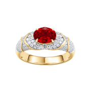 Oval-cut ring with hand-set setting detail view showcasing the jewelry design and finish