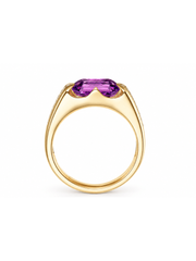 Metal Type:_14K Yellow Gold&Gemstone_Purple Sapphire