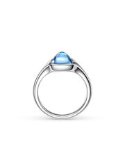 Metal Type:_14K White Gold&Gemstone_Santa Maria Blue Sapphire