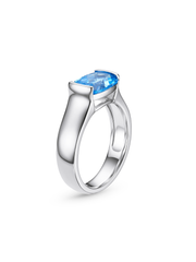 Metal Type:_14K White Gold&Gemstone_Santa Maria Blue Sapphire