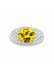 Royal blue sapphire cushion-cut ring with hand-set setting detail view showcasing the jewelry design and finish