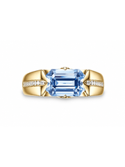 Metal Type:_14K Yellow Gold&Gemstone_Santa Maria Blue Sapphire