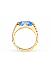 Metal Type:_14K Yellow Gold&Gemstone_Santa Maria Blue Sapphire