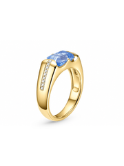 Metal Type:_14K Yellow Gold&Gemstone_Santa Maria Blue Sapphire