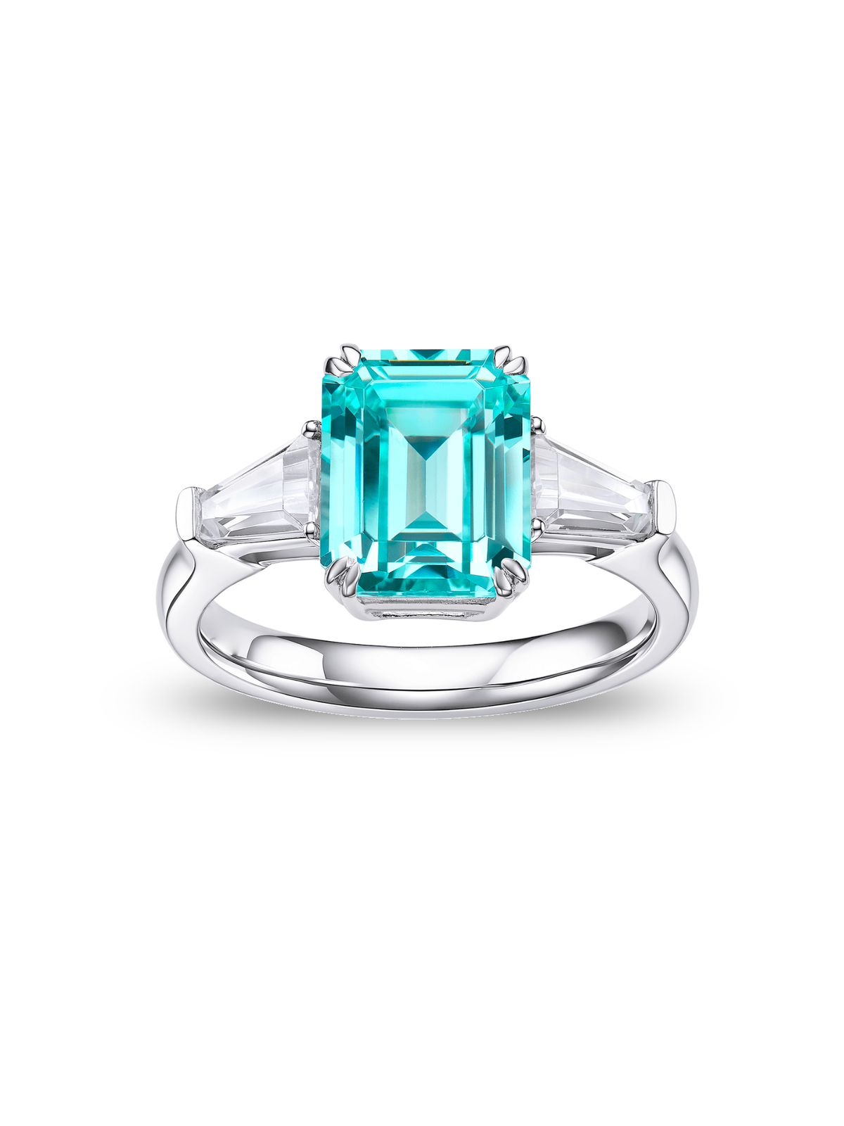 ARIANE Emerald-Cut Three-Stone Lab-Grown Gemstone Ring