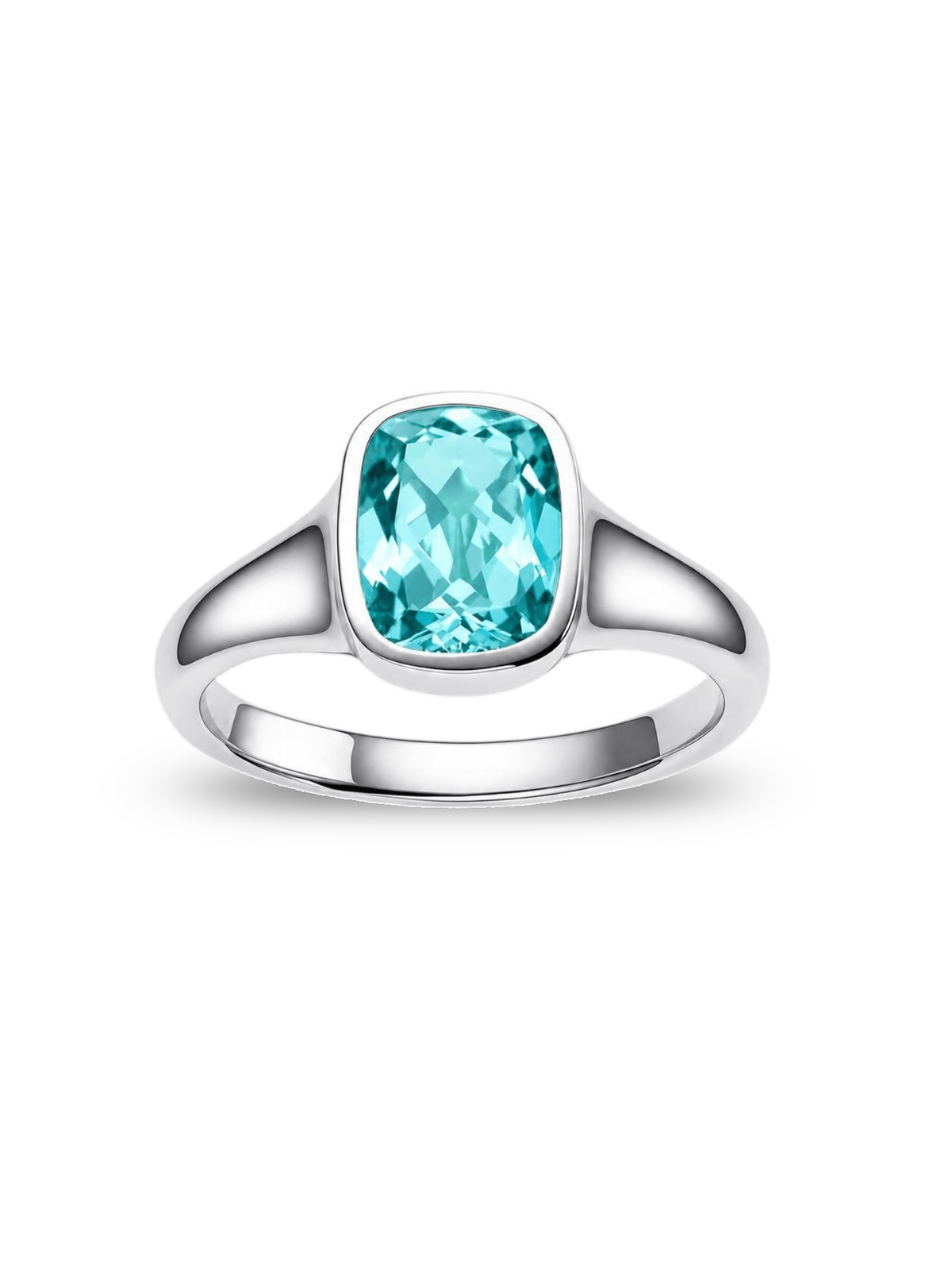 NELL Cushion-Cut Bezel-Set Lab-Grown Gemstone Ring