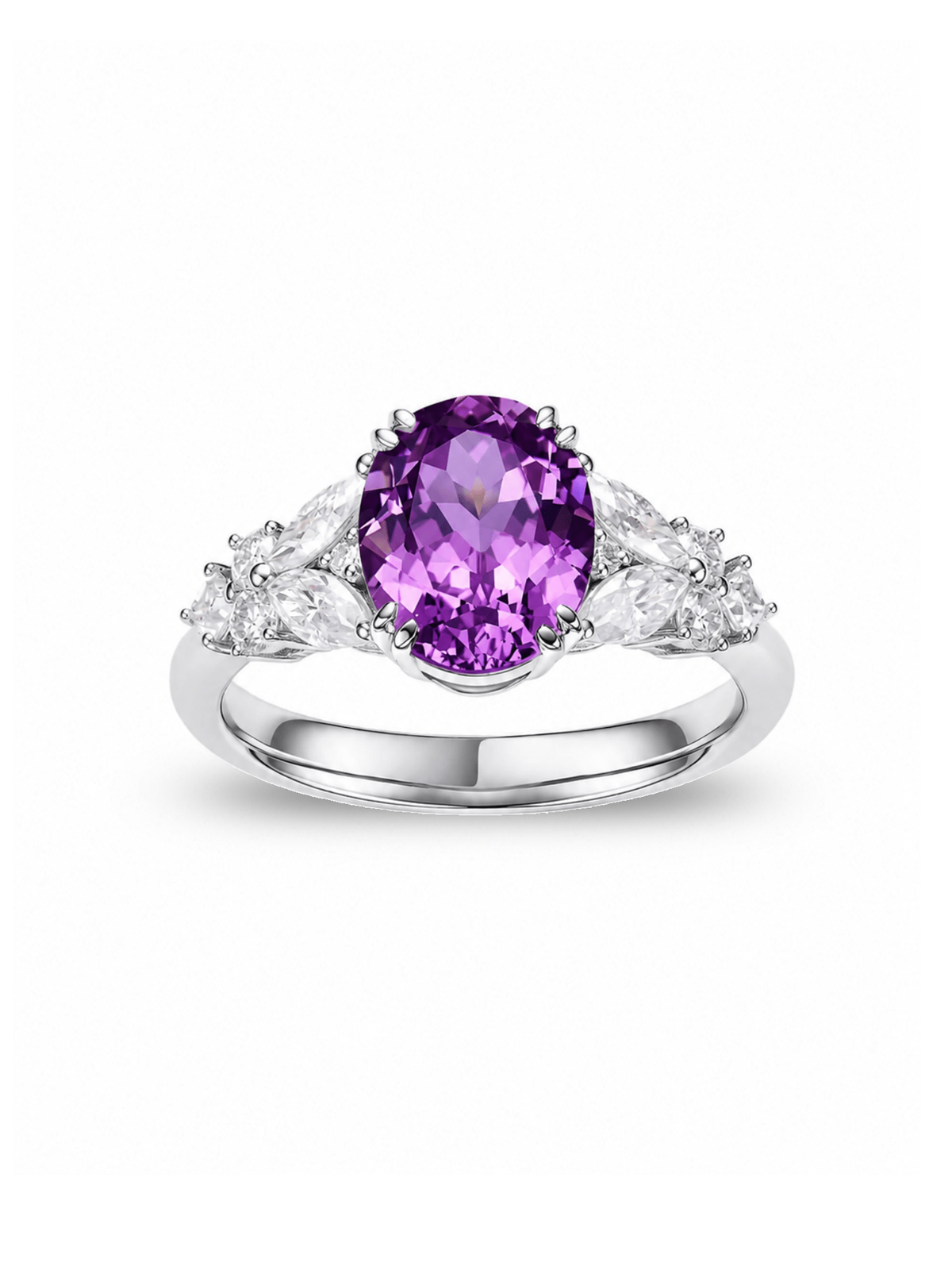 LYRA Oval-Cut Lab-Grown Gemstone Cluster Ring