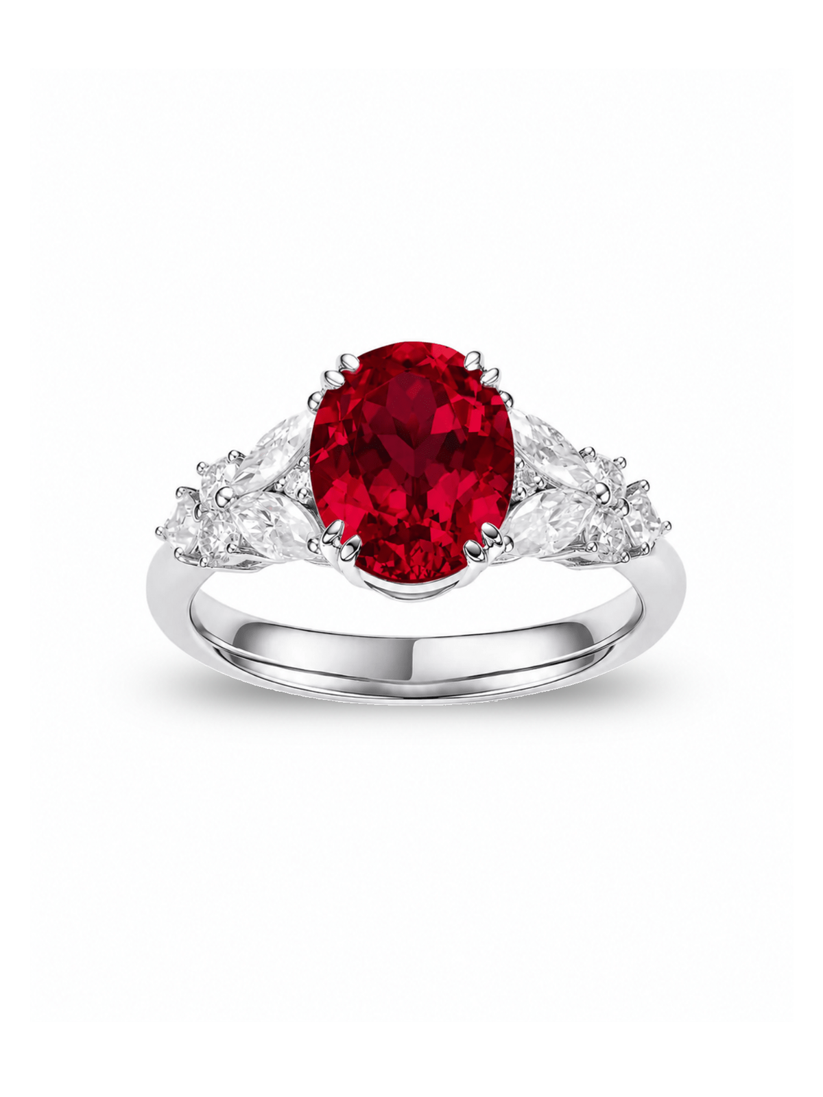 LYRA Oval-Cut Lab-Grown Gemstone Cluster Ring