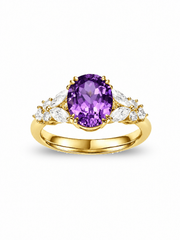 Metal Type:_14K Yellow Gold&Gemstone_Purple Sapphire