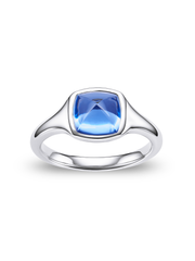 Metal Type:_14K White Gold&Gemstone_Santa Maria Blue Sapphire