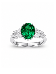 Metal type_14K White Gold&Gemstone_Colombian Emerald
