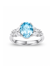 Metal Type:_14K White Gold&Gemstone_Santa Maria Blue Sapphire