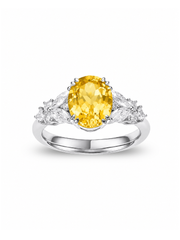 Metal Type:_14K White Gold&Gemstone_Canary Yellow Sapphire