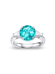 Metal Type:_14K White Gold&Gemstone_ Paraiba Hue YAG