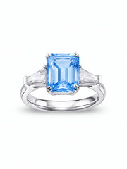 Metal Type:_14K White Gold&Gemstone_Santa Maria Blue Sapphire