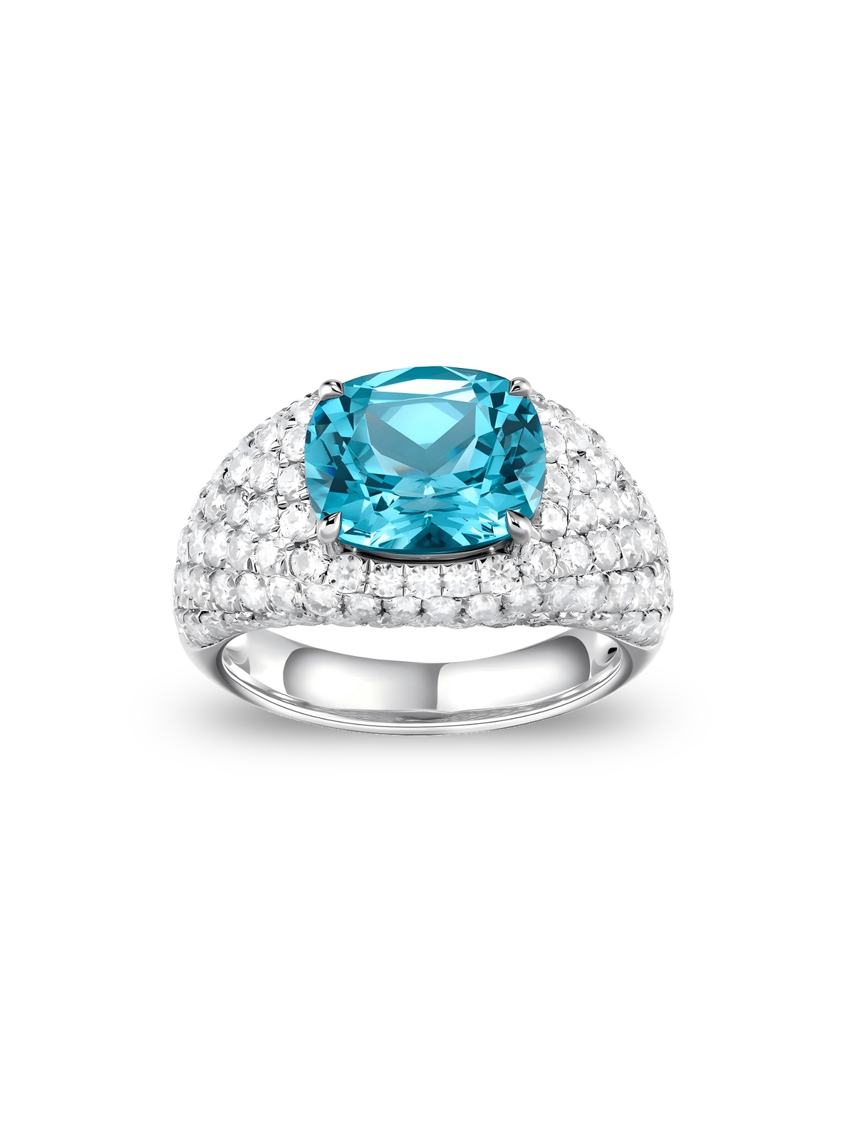 ORBE Cushion-Cut Lab-Grown Gemstone Pavé Cocktail Ring