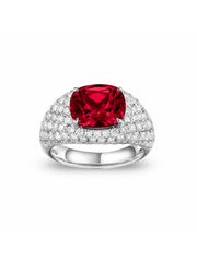 Canary yellow sapphire cushion-cut ring with hand-set setting detail view showcasing the jewelry design and finish