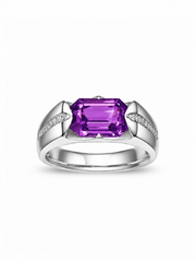 Metal Type:_14K White Gold&Gemstone_Purple Sapphire