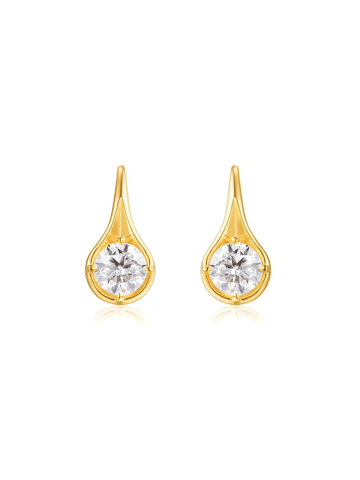 ELIA Round-Cut Moissanite Leverback Earrings