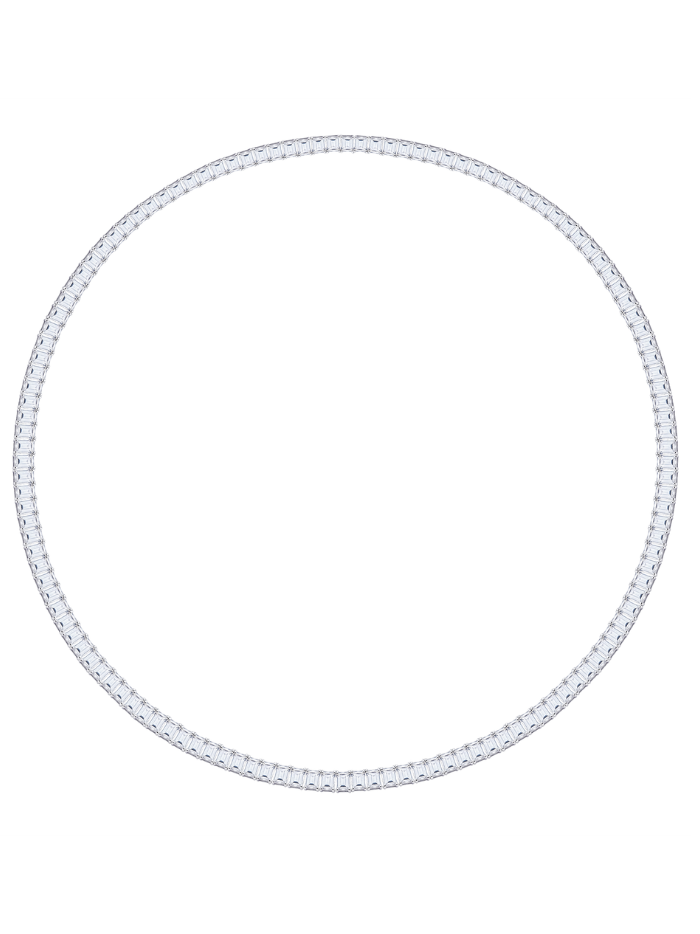 LAGO Emerald-Cut Lab-Grown White Sapphire Tennis Necklace