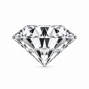 3D illustration, side profile of a 2.03 ct D VVS2 round lab-grown diamond; approximate proportions guided by IGI report LG836627079.