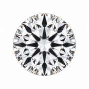 3D illustration, face-up view of a 2.03 ct D VVS2 round lab-grown diamond. Refer to the actual diamond photos and video for appearance.