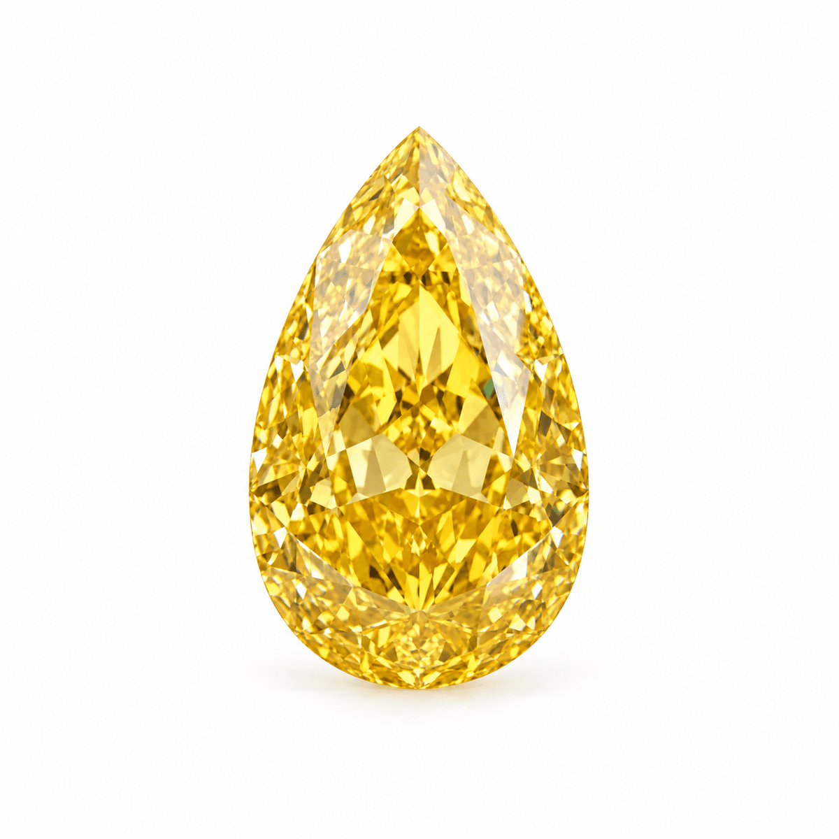 IGI 2.05 ct Fancy Vivid Yellow VVS2 Pear Lab-Grown Diamond