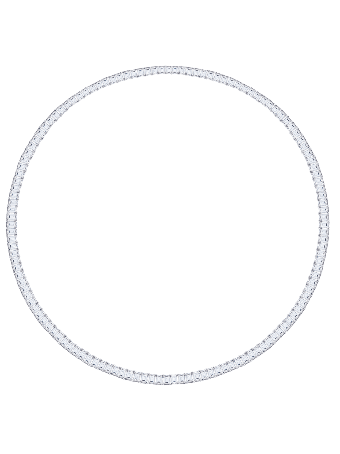 LAGO Emerald-Cut Lab-Grown White Sapphire Tennis Necklace