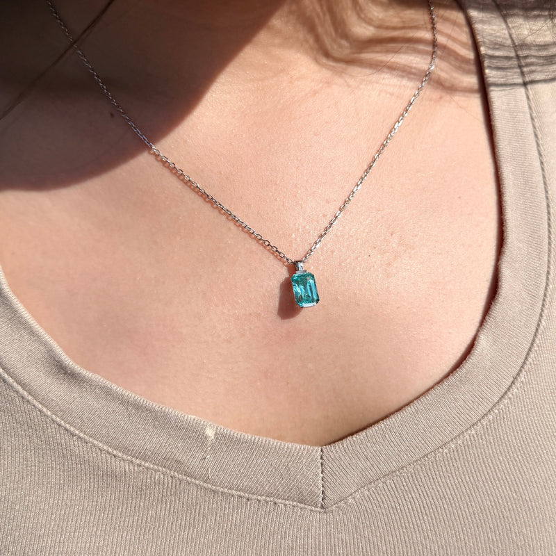 MAREA Radiant-Cut Lab-Grown Gemstone Necklace