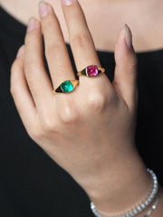 Metal type_14K Yellow Gold&Gemstone_Hot Pink Sapphire