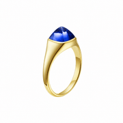 Ring with hand-set setting detail view showcasing the jewelry design and finish