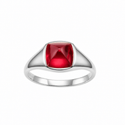 Sapphire ring with hand-set setting detail view showcasing the jewelry design and finish
