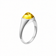 Sapphire ring with hand-set setting detail view showcasing the jewelry design and finish