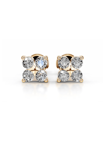Moissanite Four-Leaf Clover Stud