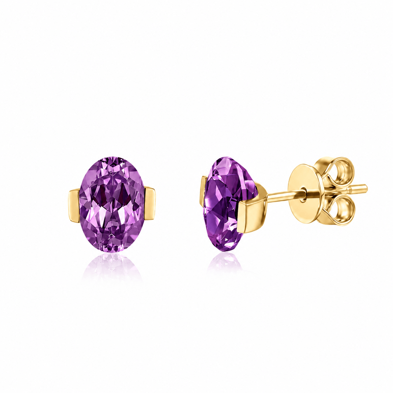 ROMY Oval-Cut Lab-Grown Gemstone Stud Earrings