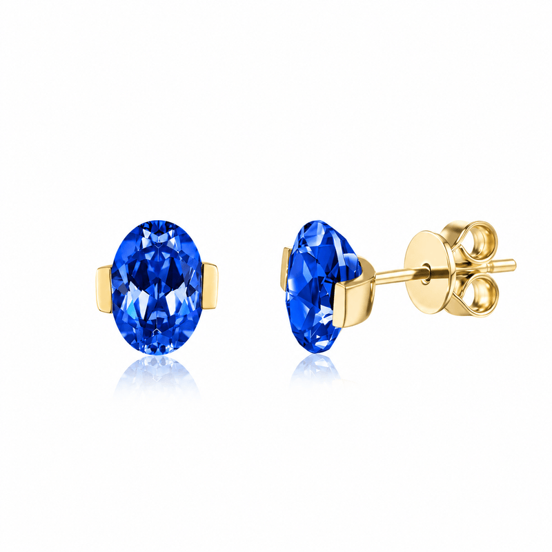 ROMY Oval-Cut Lab-Grown Gemstone Stud Earrings