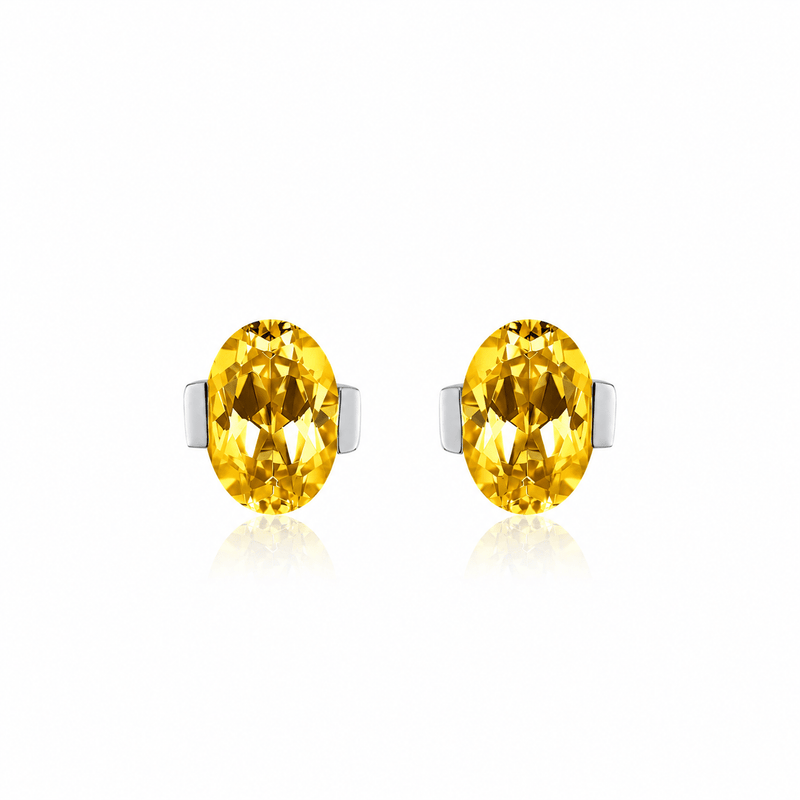 ROMY Oval-Cut Lab-Grown Gemstone Stud Earrings