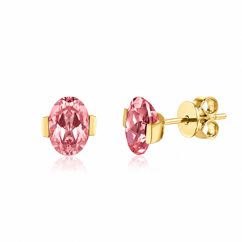 ROMY Oval-Cut Lab-Grown Gemstone Stud Earrings