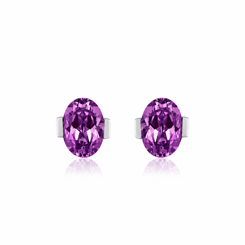 ROMY Oval-Cut Lab-Grown Gemstone Stud Earrings
