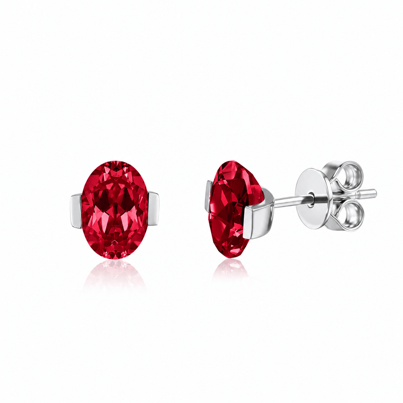 ROMY Oval-Cut Lab-Grown Gemstone Stud Earrings