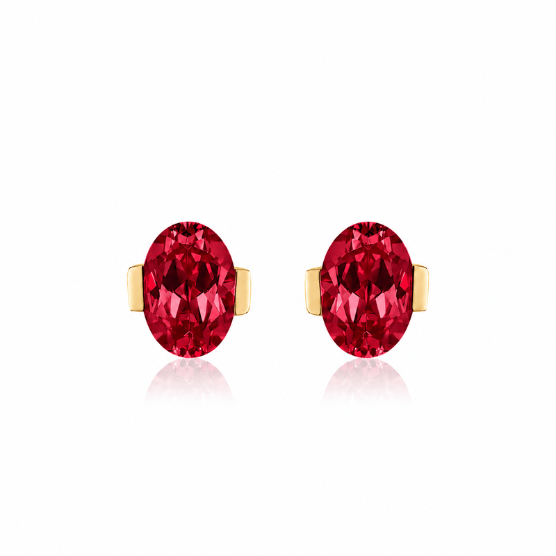 ROMY Oval-Cut Lab-Grown Gemstone Stud Earrings