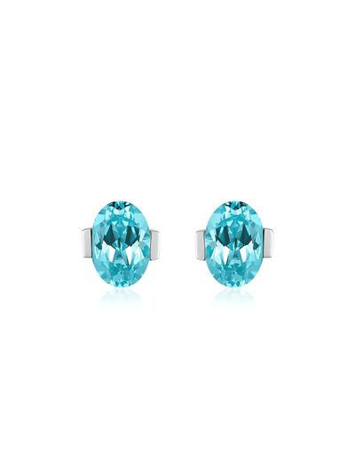 ROMY Oval-Cut Lab-Grown Gemstone Stud Earrings