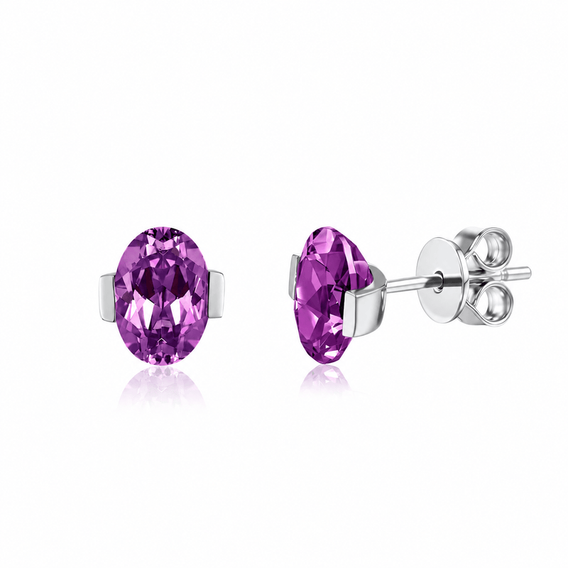 ROMY Oval-Cut Lab-Grown Gemstone Stud Earrings