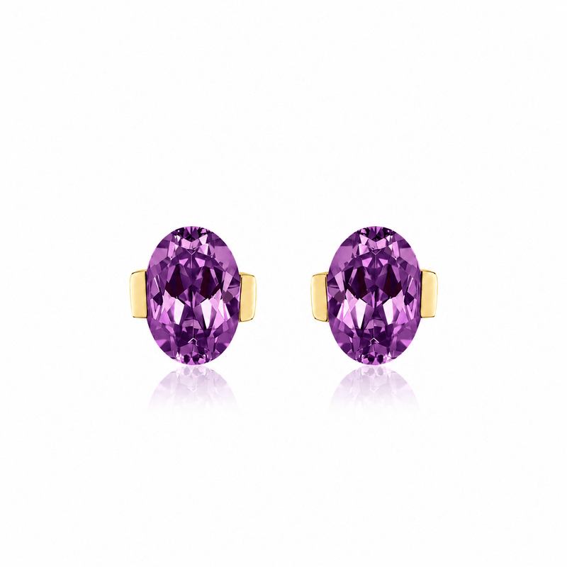 ROMY Oval-Cut Lab-Grown Gemstone Stud Earrings