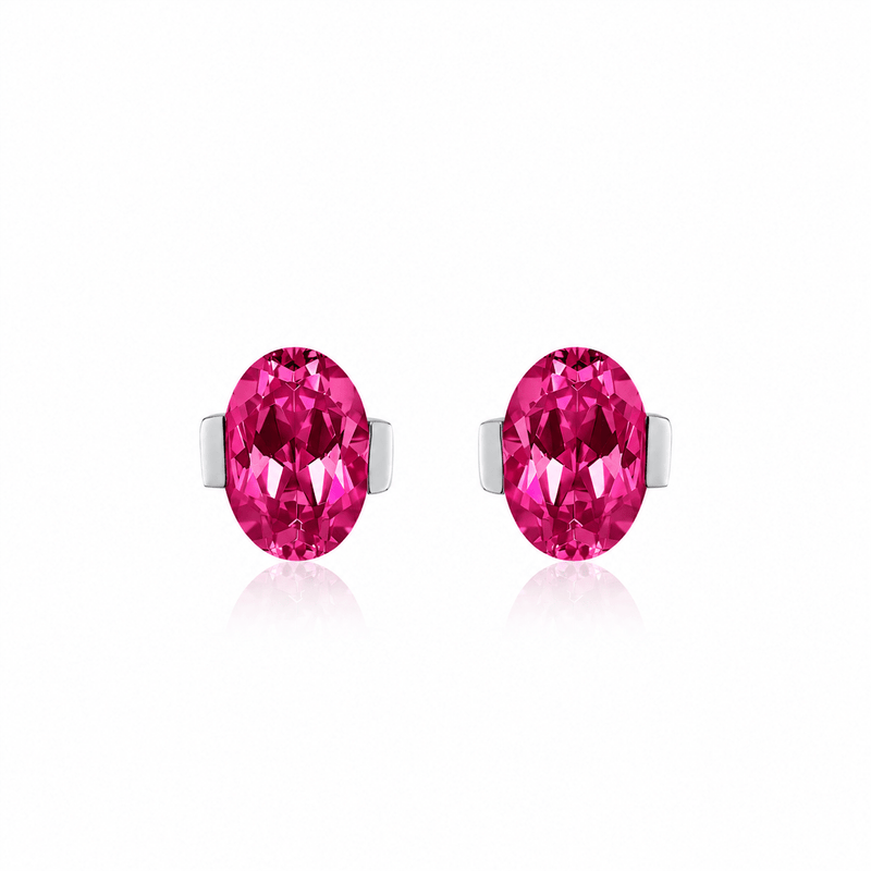 ROMY Oval-Cut Lab-Grown Gemstone Stud Earrings