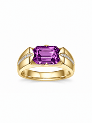 Metal Type:_14K Yellow Gold&Gemstone_Purple Sapphire